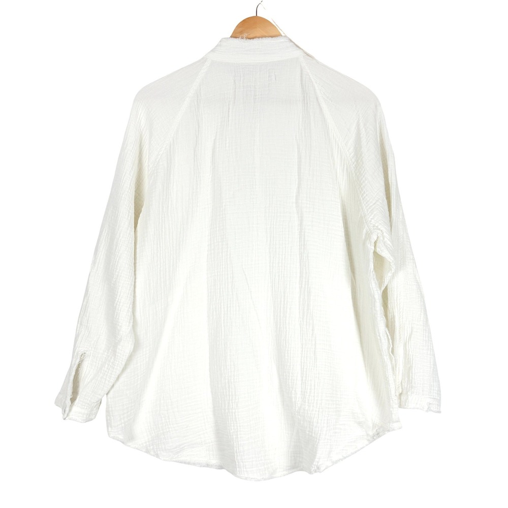We The Free Free People White Cotton Gauze Oversized Button Down Shirt Small - Picture 3 of 9